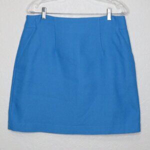 Ann Taylor*Women's Fully Lined Double Front Pocket Sky Blue A-Line Skirt~Size 10